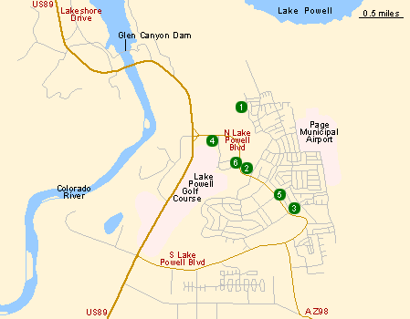 Map of Hotels in Page