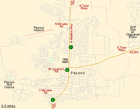 Map of Hotels in Payson