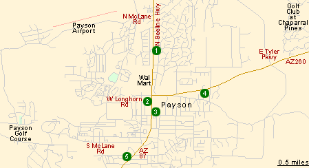Map of Hotels in Payson