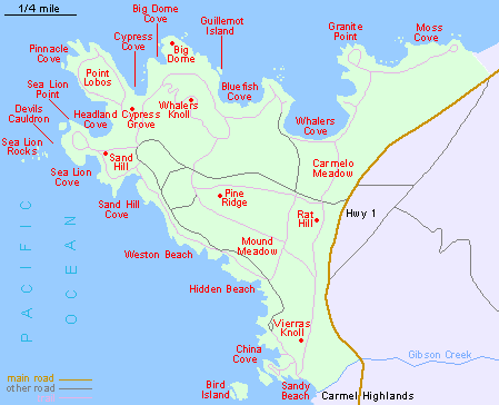 Map of Point Lobos State Reserve