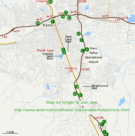 Map of Hotels in Reno
