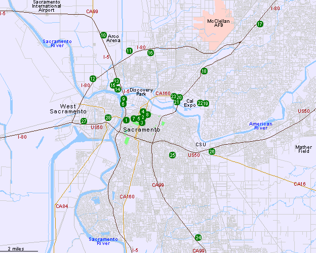 Map of Hotels in Sacramento