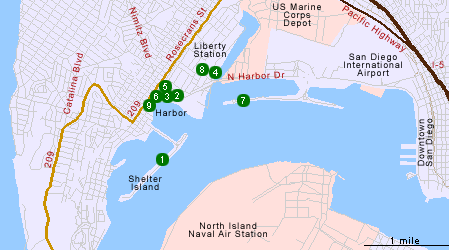 Map of Hotels in San Diego Bayside