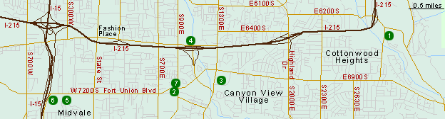 Map of Hotels in South Salt Lake City
