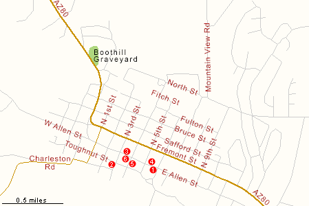 Map of Tombstone, AZ