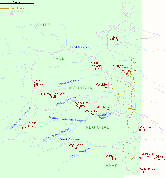 Map of White Tank Mountain Regional Park