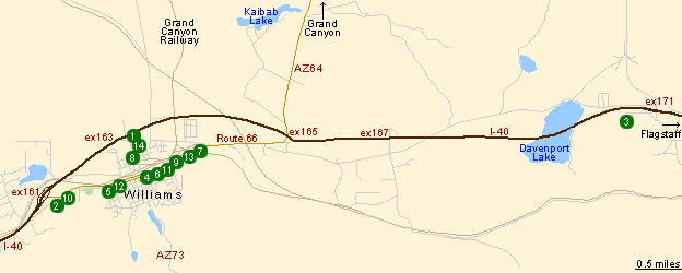 Map of Hotels in Williams