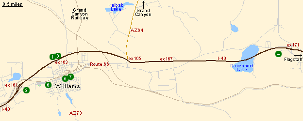 Map of Hotels in Williams