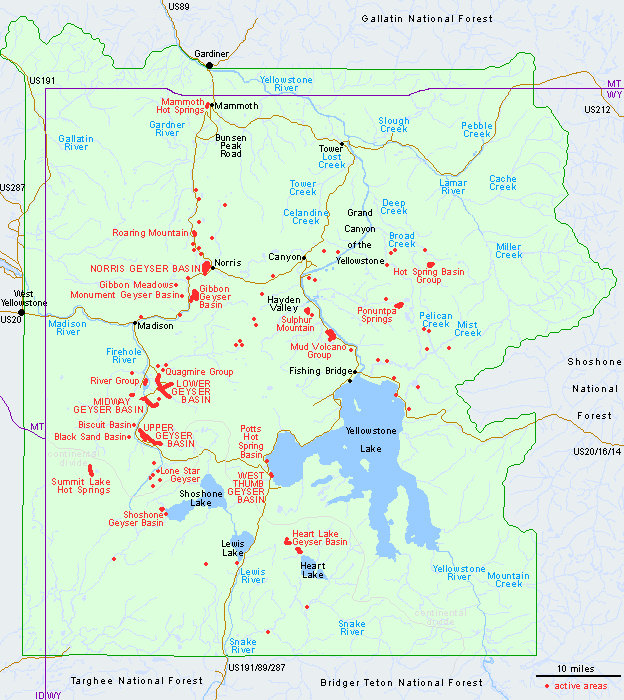Map of Yellowstone National Park