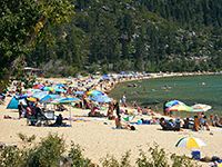 Popular beach at Lake Tahoe Nevada State Park