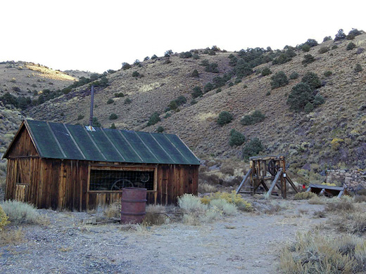 Winch building at the mine