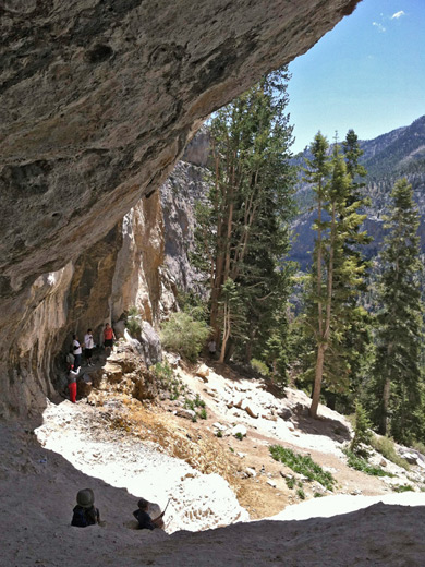 Shady alcove, or cave, beside Mary Jane Falls