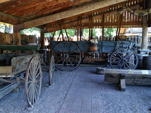Wagons by the shed