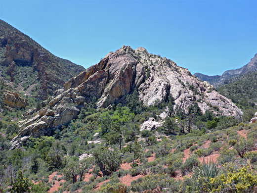 Peak of white Aztec sandstone, in Red Rock Canyon