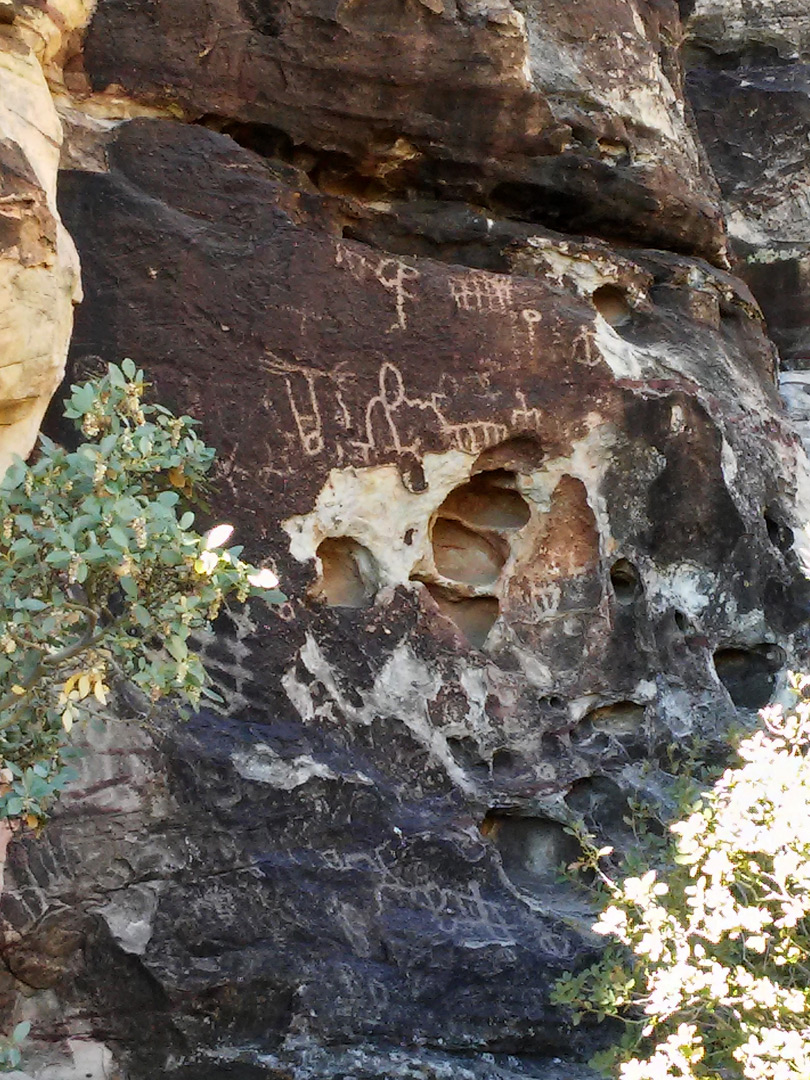 Petroglyphs and cavities