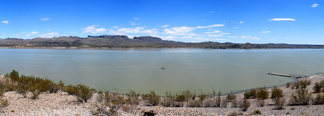 Panoramic view of Elephant Butte Lake from South Monticello Point