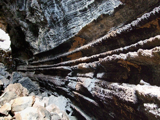 Parallel ledges in Big Skylight Cave