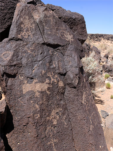 Lizard petroglyphs, Piedras Marcadas Canyon