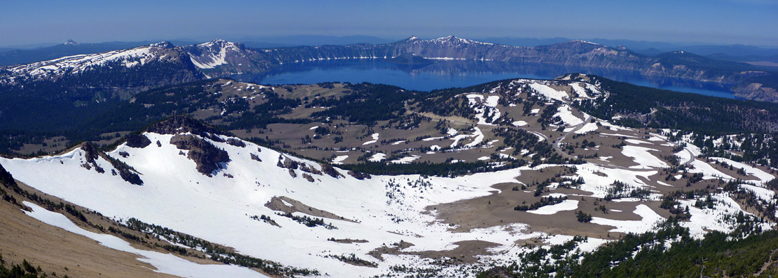 Mount Scott summit - view west, towards Crater Lake