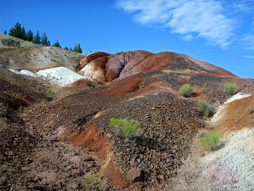 Multicolored earth, near Red Hill