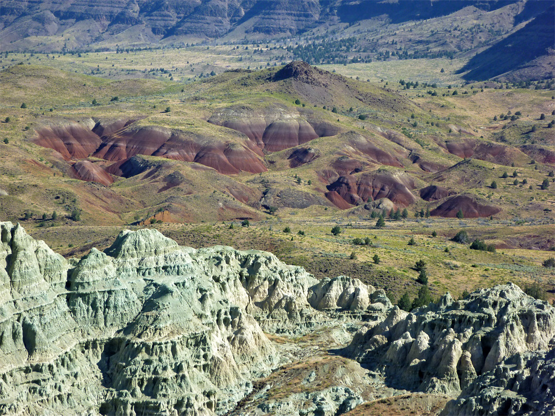 Red mounds and grey badlands