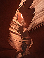Orange rocks in Antelope Canyon