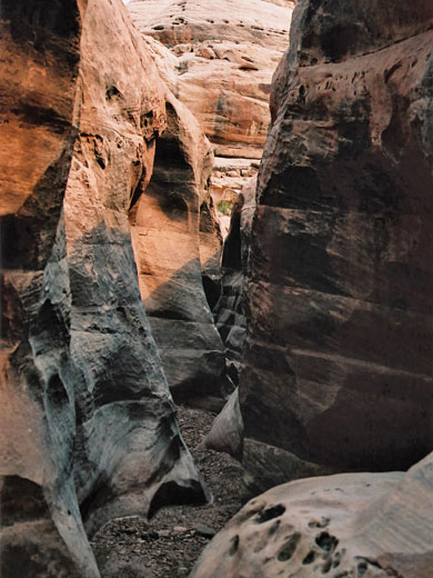 Gloomy passageway in Fortknocker Canyon