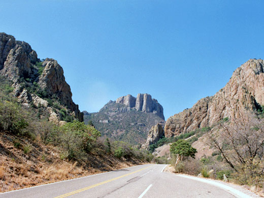 Road into the Chisos Mountains