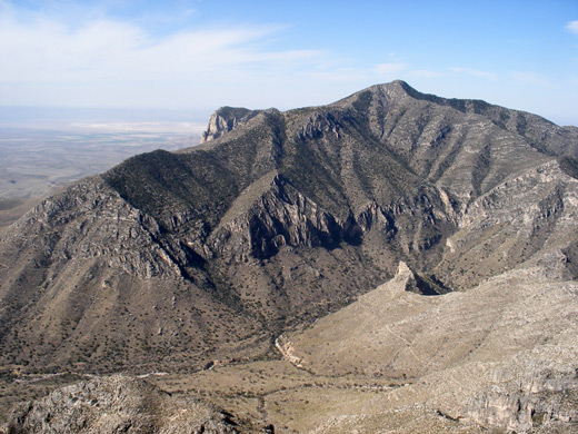 guadalupe peak. Guadalupe Peak, viewed from