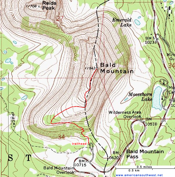 Map of the Bald Mountain Trail