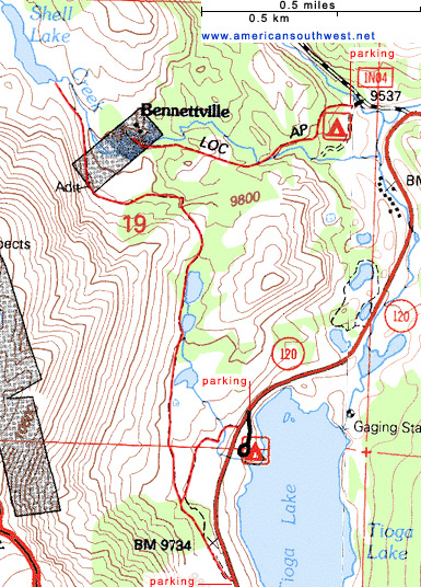 Map of the Bennettville Mine Trail