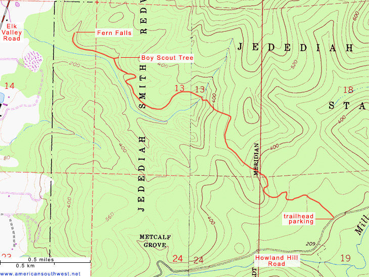 Map of the Boy Scout Tree Trail