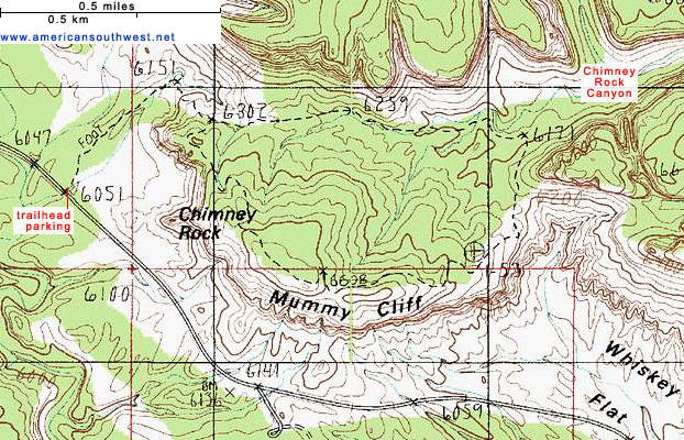 Map of the Chimney Rock Trail