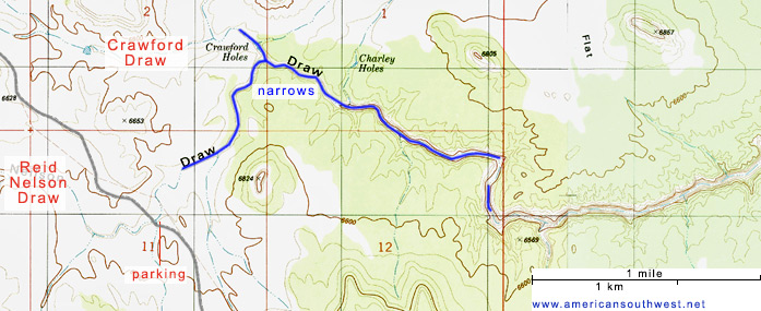 Topo map of Crawford Draw