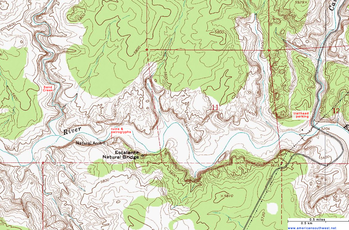 Topo Map of the Escalante River Trail