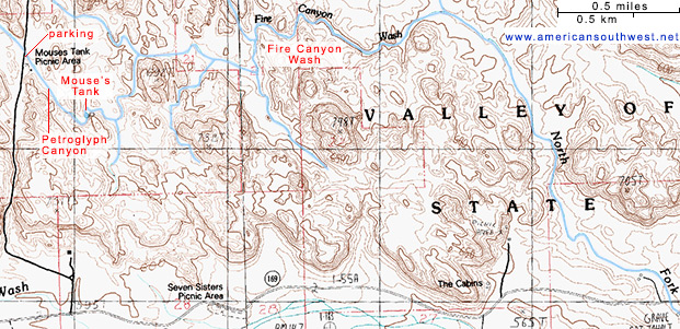 Topo Map of Fire Canyon Wash
