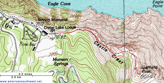 Map of the Garfield Peak Trail