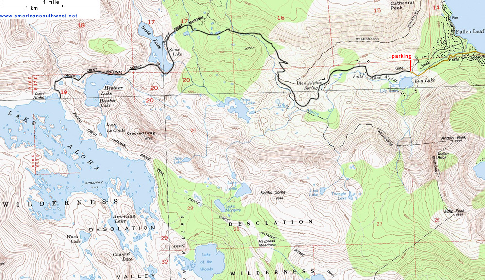 Map of the Glen Alpine Trail