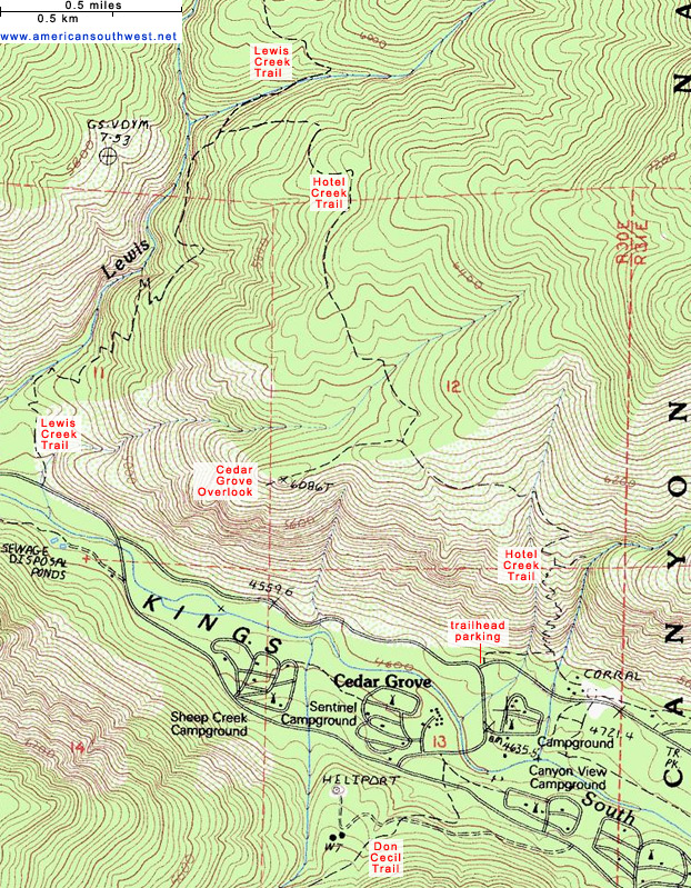 Map of the Hotel Creek Trail