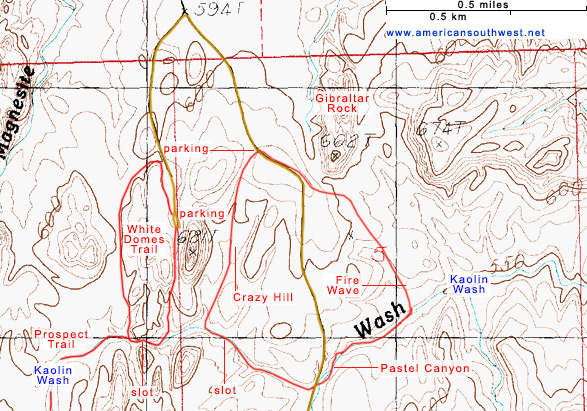 Topo Map of Kaolin Wash