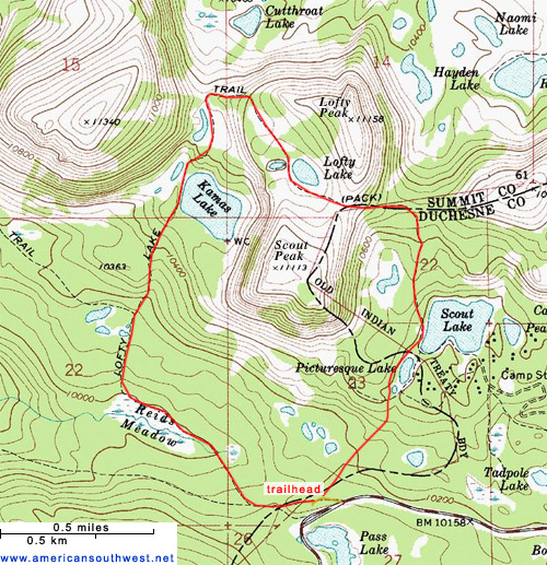 Map of the Lofty Lake Loop