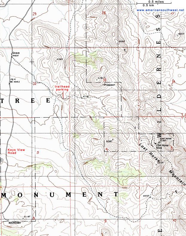Map of the Lost Horse Mine Trail