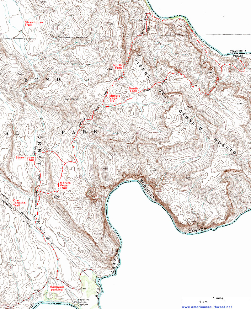 Map of the Marufo Vega Trail