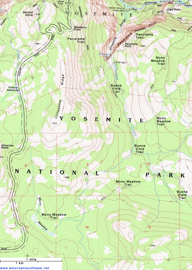 Map of the Mono Meadow Trail