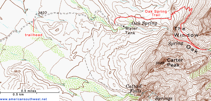 Map of the Oak Spring Trail