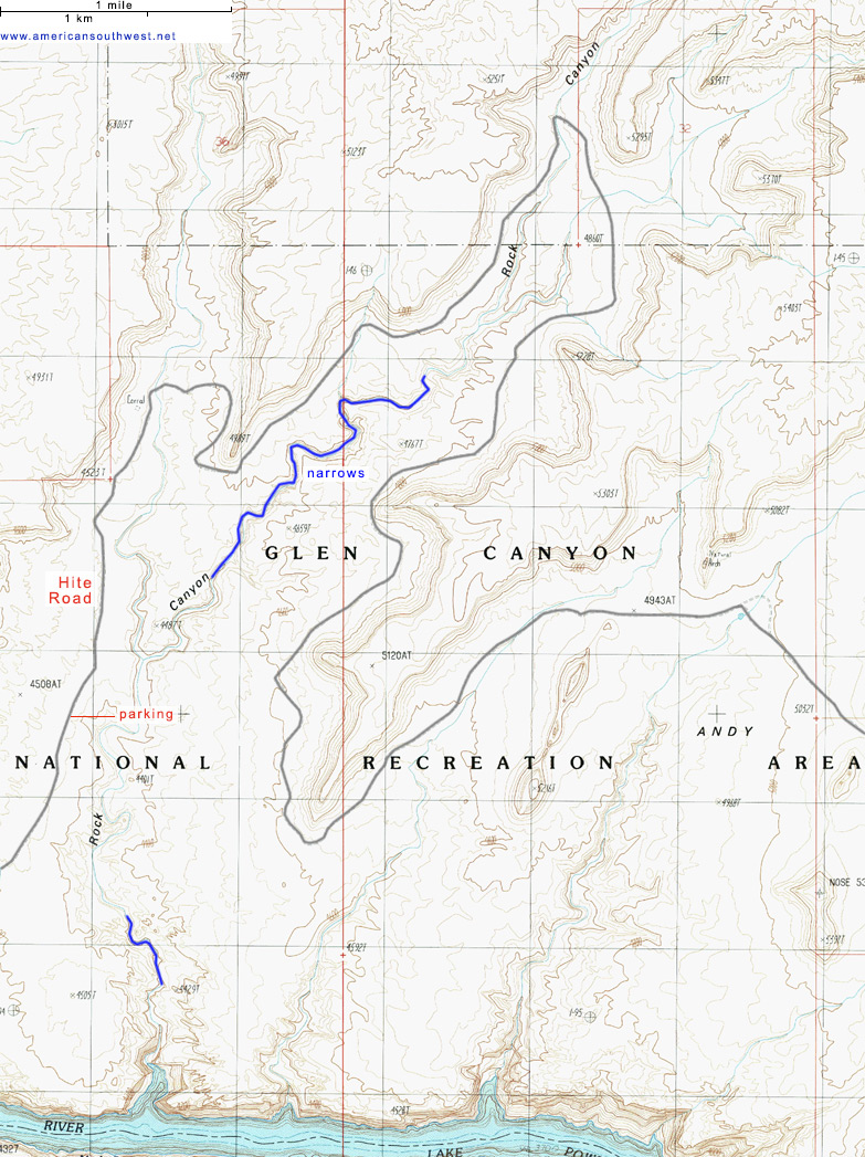 Map of Rock Canyon
