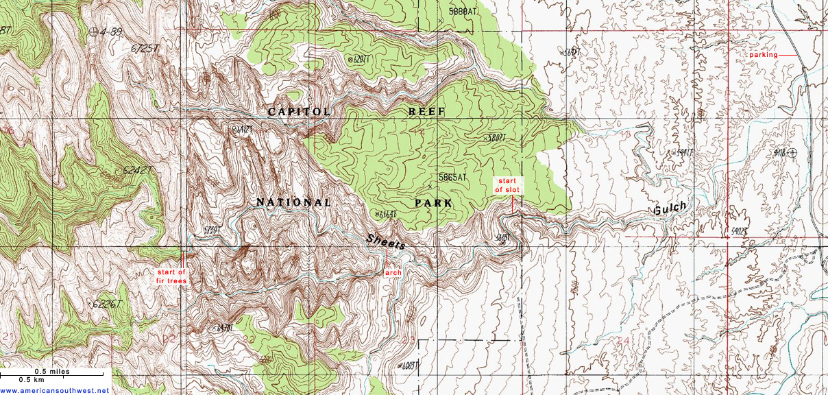 Topographic Map of Sheets Gulch