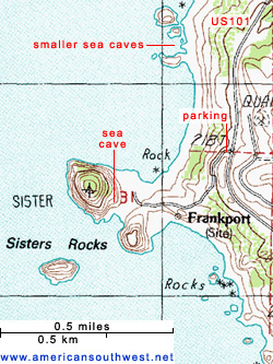 Map of the Sisters Rocks