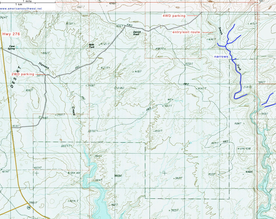 Map of Smith Fork Canyon