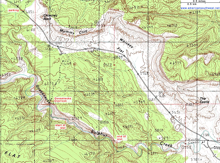 Topographic Map of Sulphur Creek